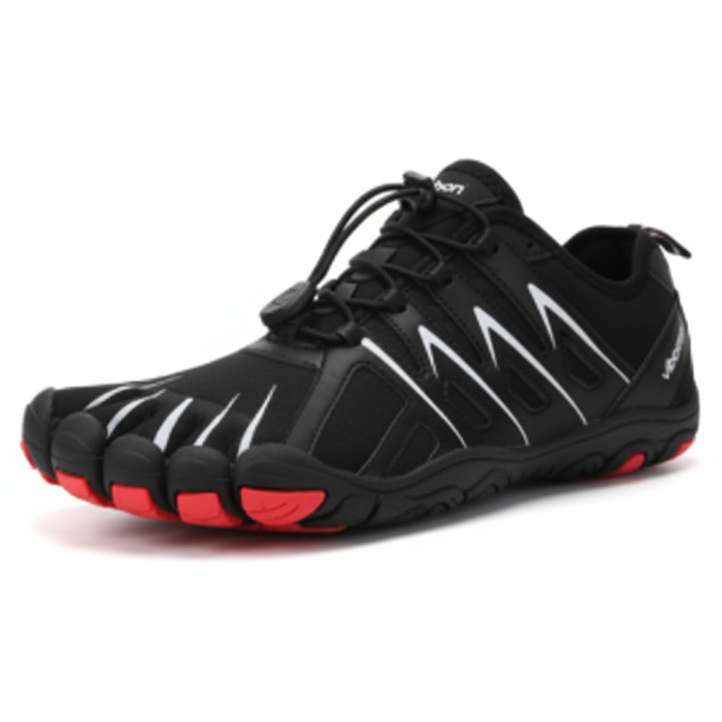 Mandotos AquaFlex men's five-finger shoes with flexible design and individual toe compartments, suitable for outdoor activities.