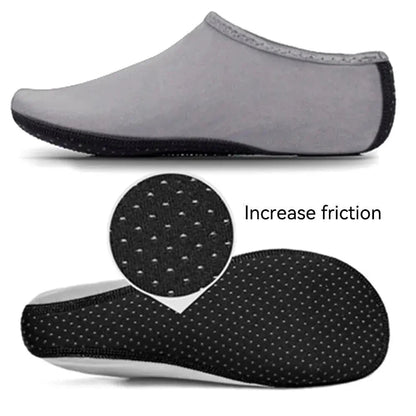 Mandotos AquaFlex unisex water shoes with quick-dry fabric, designed for beach, yoga, and swim activities, shown in a natural pose.