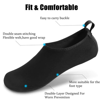 Mandotos AquaFlex unisex water shoes with quick-dry fabric, flexible sole, and breathable design for beach, yoga, and swimming activities.