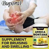 Mandotos Arnica Montana capsules for bruises, swelling, pain relief, mood improvement, and immunity support, 120 capsules.