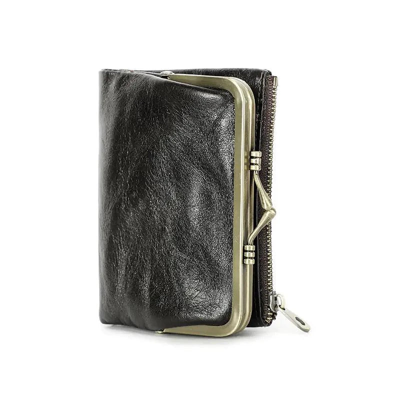 Mandotos authentic leather ladies' wallet with multiple card slots and a sleek, stylish design.