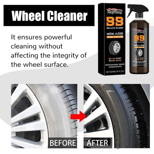 Mandotos Auto Wheel Refresher bottle showing cleaning solution for car wheels and rims.