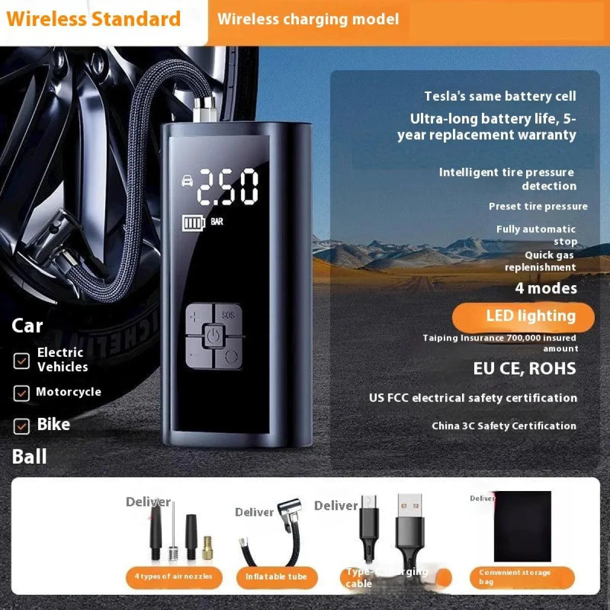 MANDOTOS AutoCharge Cylinder showing its sleek design and compact size for efficient vehicle charging applications.