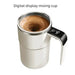 Mandotos Automatic Coffee Blender Mug with stainless steel body, built-in blade, and spill-proof lid for fresh blending on the go.