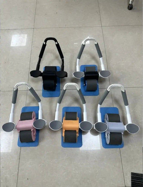 Mandotos automatic rebound abdominal wheel for core workouts, featuring a sturdy handle and smooth rolling mechanism.