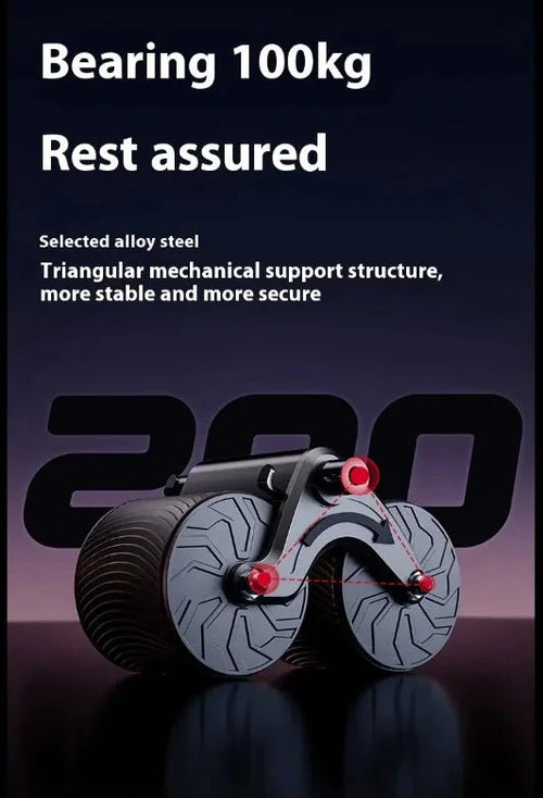 Mandotos automatic rebound abdominal wheel for core strengthening and exercise, featuring a compact design and ergonomic handles.