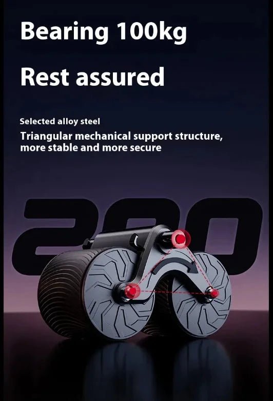 Mandotos automatic rebound abdominal wheel for core strengthening and exercise, featuring a compact design and ergonomic handles.