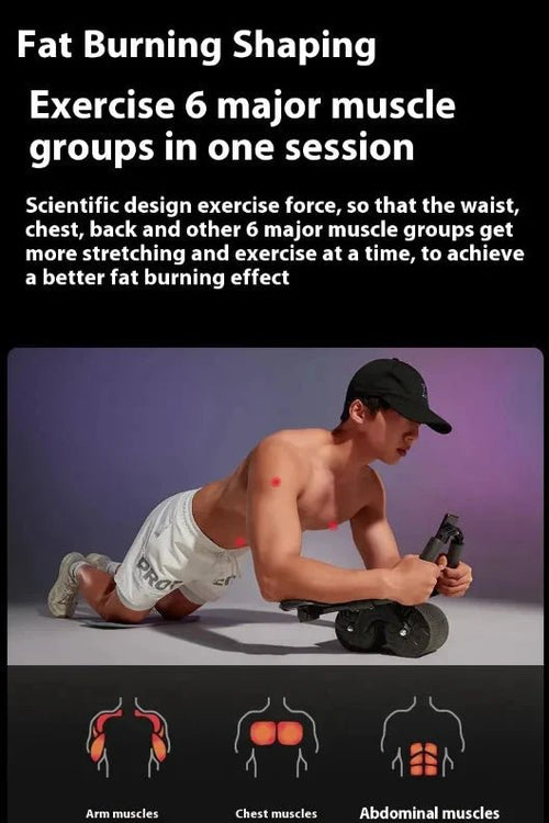 Mandotos Automatic Rebound Abdominal Wheel for core workouts, featuring a sturdy handle and rebound mechanism for effective exercise.