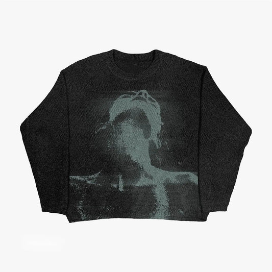Mandotos women's autumn and winter sweater in cozy knit fabric, featuring a stylish design and long sleeves.