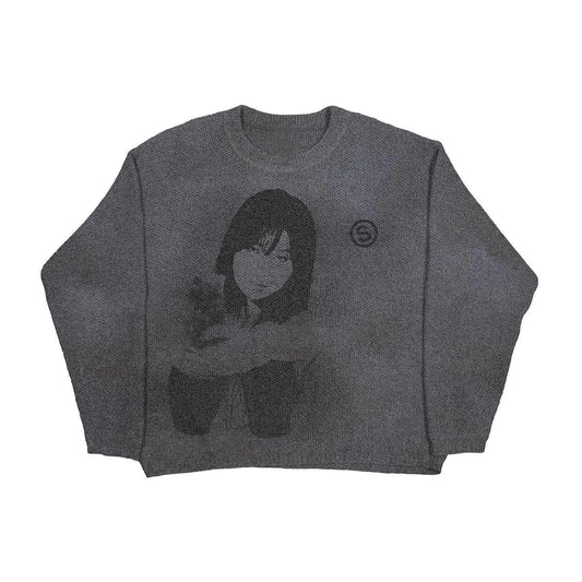 Mandotos women's autumn and winter sweater featuring cozy knit fabric and a stylish design, perfect for cold weather.