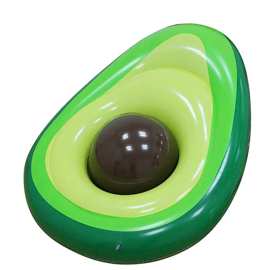 Mandotos avocado-shaped inflatable pool with green and brown design, perfect for fun outdoor water play