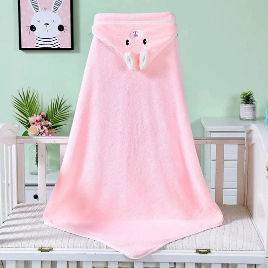 Mandotos baby hooded bath towel with cartoon animal design, soft towel blanket and toddler bathrobe for boys and girls.