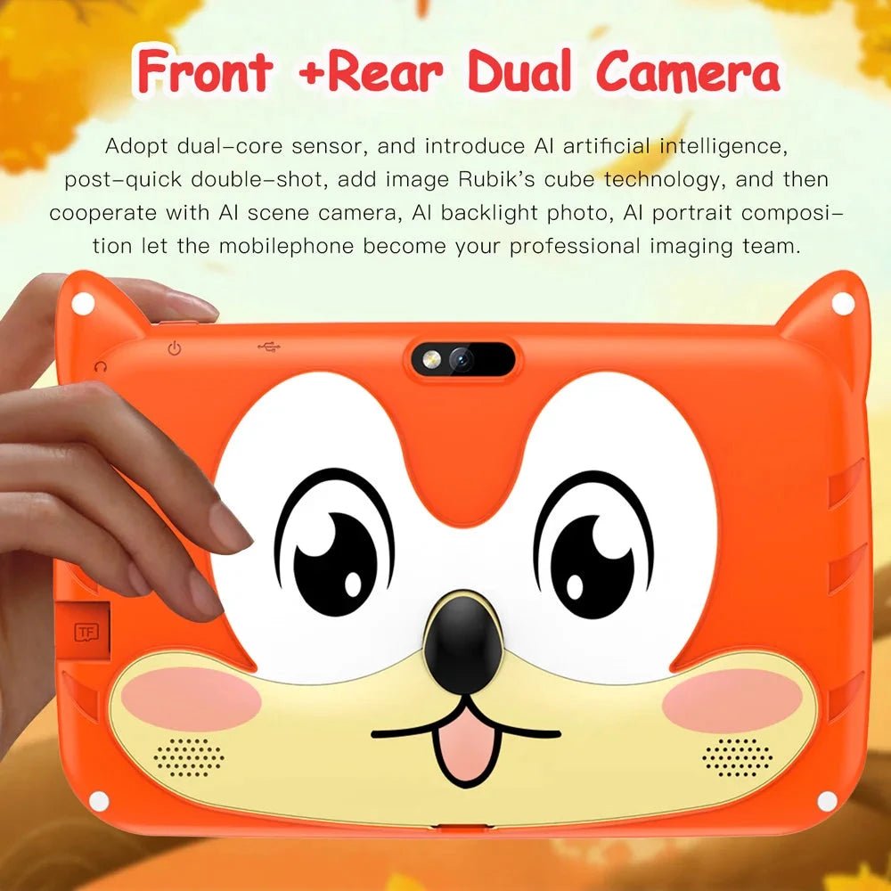 Mandotos BDF 7-inch Android 13 Kid Tablet with 4GB RAM, 64GB storage, dual cameras, 5G WiFi, and 4000mAh battery.