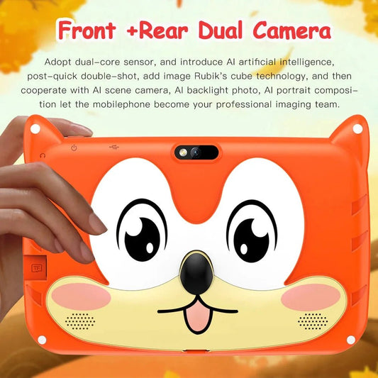Mandotos BDF 7-inch Android 13 Kid Tablet with 4GB RAM, 64GB storage, dual cameras, 5G WiFi, and 4000mAh battery.