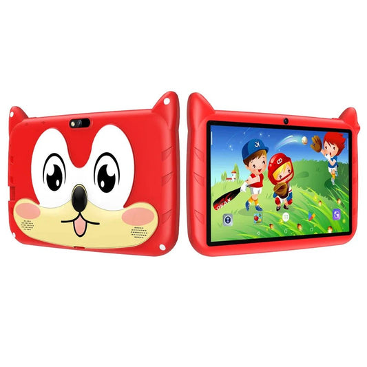 Mandotos BDF 7-inch Android 13 kid tablet with dual cameras, 4GB RAM, 64GB storage, 1TB expansion, 5G WiFi, and a child-friendly design.