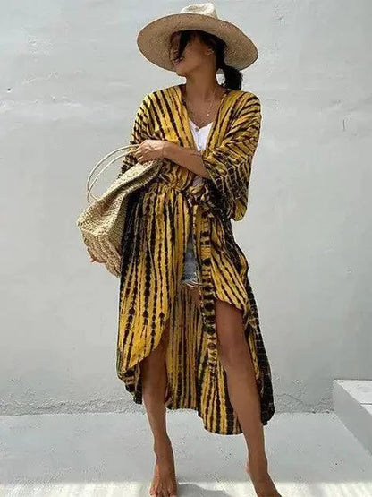 Mandotos Beach Chic Cover-Up worn over swimwear, lightweight and stylish for sun-kissed beach days.