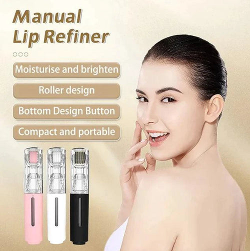 Mandotos Beard & Lip Enhancing Roller showing a handheld device with a roller head for grooming and enhancing facial hair.