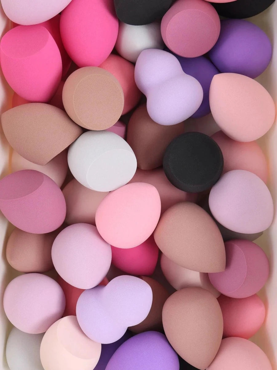 Mandotos beauty sponge set with 6 to 60 foundation mixing puffs, soft makeup blending tools for flawless application.