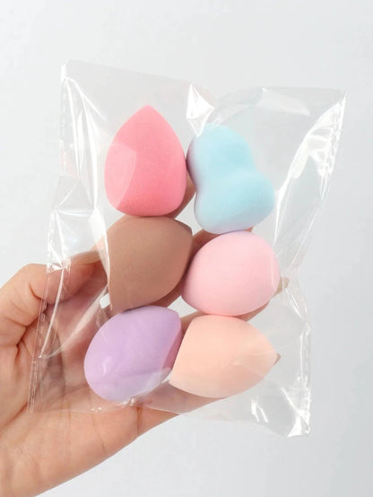 Mandotos beauty sponge set with 6 to 60 foundation mixing puffs, soft makeup applicators for blending and foundation application.