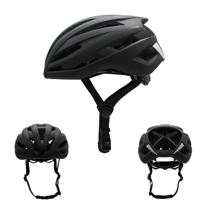 Mandotos men's reflective cycling helmet for road races and cyclocross, designed for safety and aerodynamics in racing conditions.