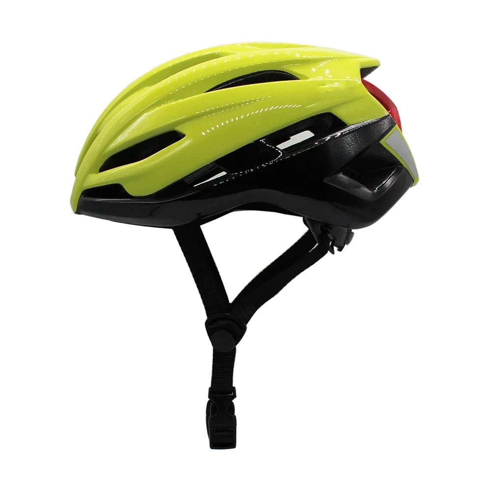 Mandotos men's road race bicycle helmet with reflective surface, designed for cycling safety and cyclocross racing.