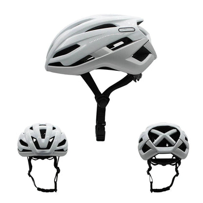 Mandotos men's reflective road bike helmet with aerodynamic design, safety features, and ventilation for cycling and racing.