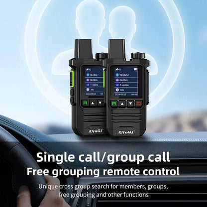 Mandotos BINQI-K6 4G POC walkie talkie with 5000km global range, featuring rugged design and advanced communication technology.