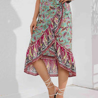 Mandotos Boho Bliss midi skirt with floral pattern and flowing fabric, perfect for bohemian style and casual wear.