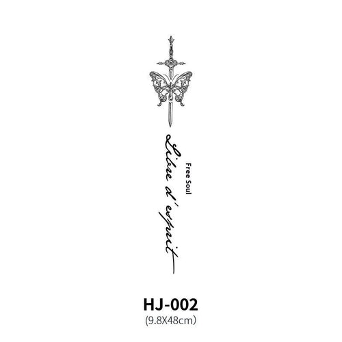 Mandotos Botanical Spine Tattoo Decal featuring intricate floral and leaf designs for skin decoration.