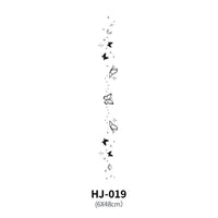 Mandotos botanical spine tattoo decal featuring detailed floral and plant designs for body art or temporary tattoo.
