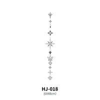Mandotos botanical spine tattoo decal featuring intricate floral and leaf designs on transparent adhesive backing.