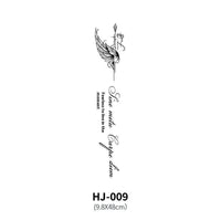 Mandotos botanical spine tattoo decal featuring intricate floral and leaf designs on a transparent adhesive sheet.
