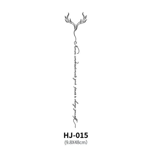 Mandotos botanical spine tattoo decal featuring detailed floral and plant designs for body art or decorative use.