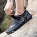 Mandotos breathable unisex water shoes with double buckle closure, slip-on aqua shoes for beach, pool, or water activities.