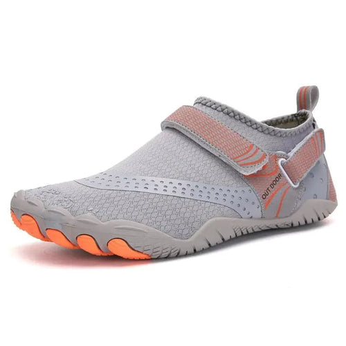 Mandotos breathable double buckle unisex water shoes, slip-on aqua shoes with quick-drying fabric and flexible sole for water activities.