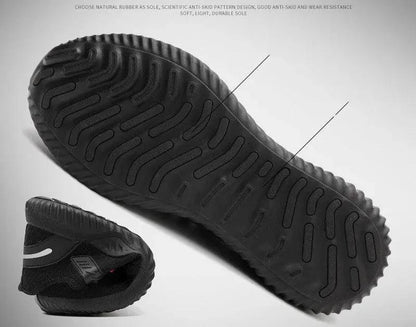 Mandotos breathable safety shoes with anti-smashing protection, suitable for work safety and durable construction.