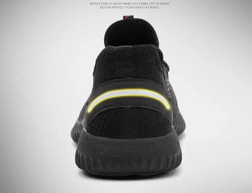 Mandotos breathable safety shoes with anti-smashing steel toe for work safety, featuring durable design and breathable mesh material.