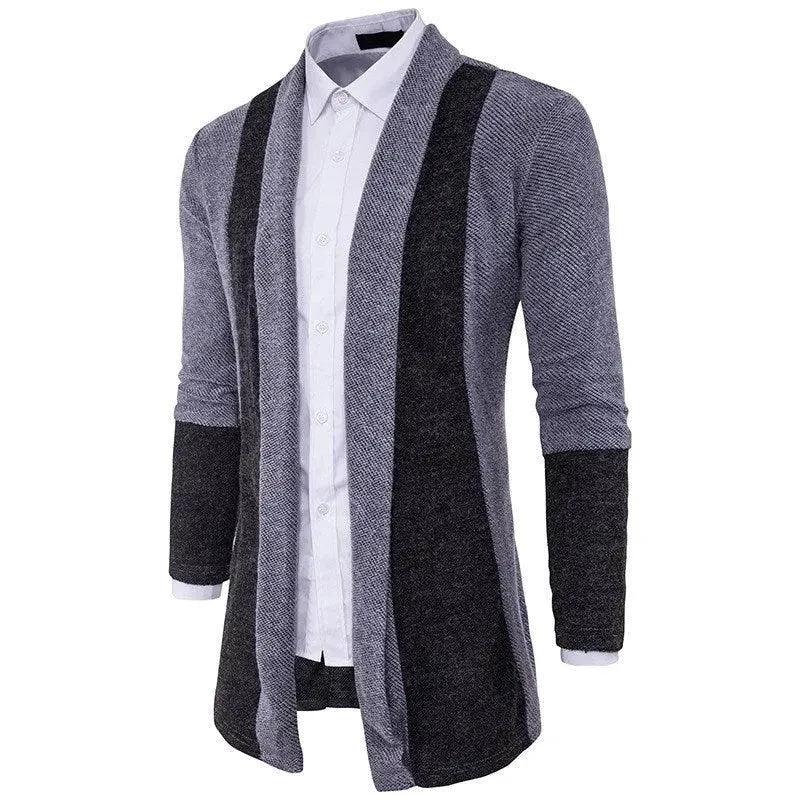Mandotos men's casual cardigan sweater, knitwear coat, stylish men's clothing with button closure and ribbed cuffs.