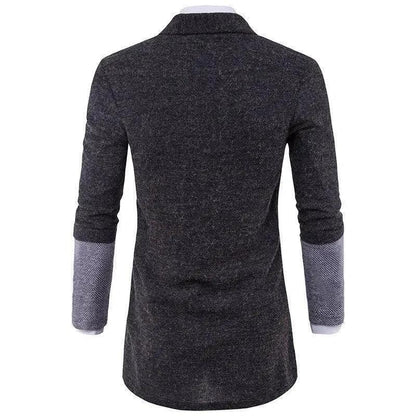 Mandotos men's casual cardigan sweater with knitwear texture, cozy coat-style design, suitable for stylish everyday wear.