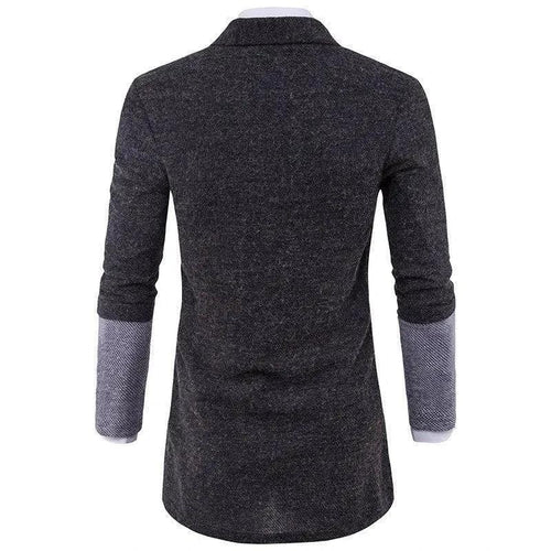 Mandotos men's casual cardigan sweater with knitwear texture, cozy coat-style design, suitable for stylish everyday wear.