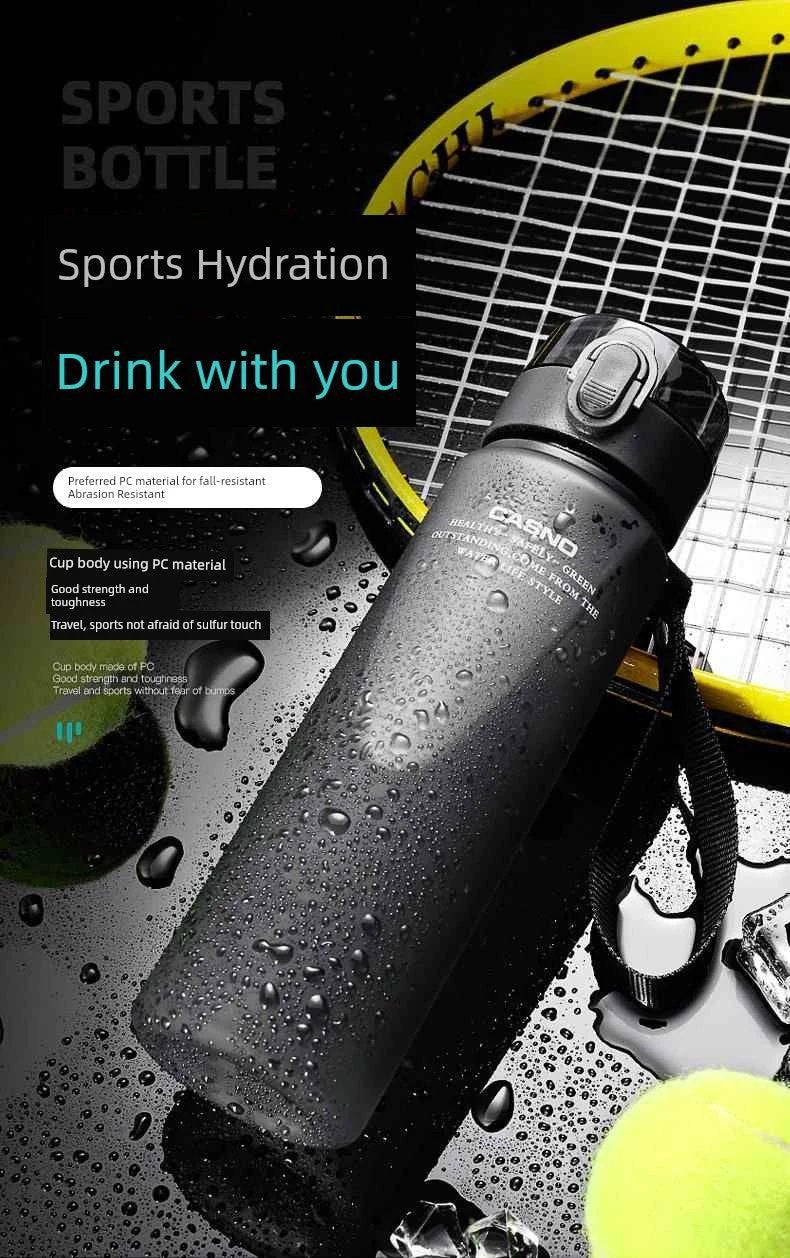 Mandotos Casino Frosted Sports Water Bottle with lid, portable plastic bottle for men and women, ideal for active use.