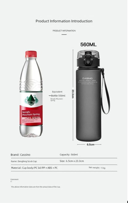 Mandotos Casino Frosted Sports Water Bottle, plastic portable bottle with lid for men and women, ideal for active use