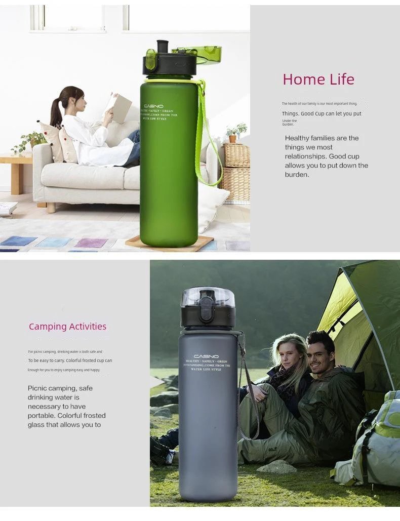 Mandotos Casino Frosted Sports Water Bottle, plastic with lid, portable for men and women, ideal for active hydration.