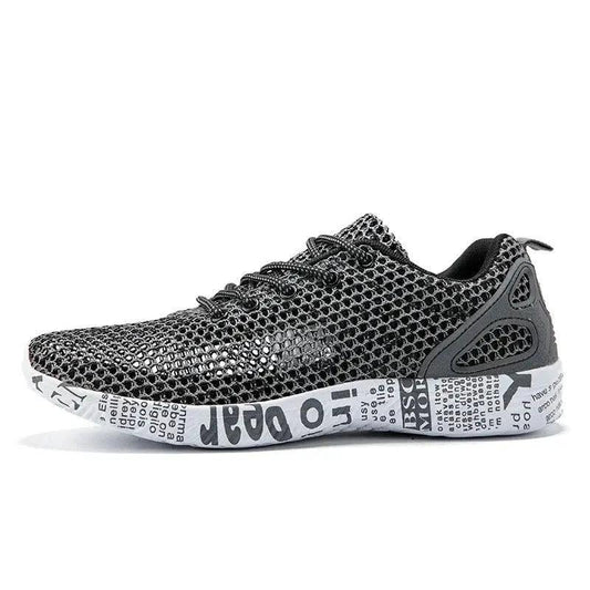 Mandotos men's casual breathable sneakers with hollow lace design, ideal for comfortable everyday wear.