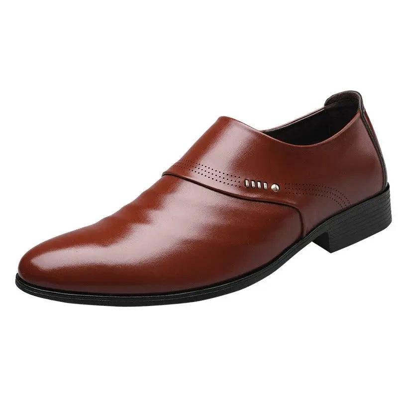 Mandotos men's casual pointed toe leather shoes with sleek design and polished finish, suitable for everyday wear.