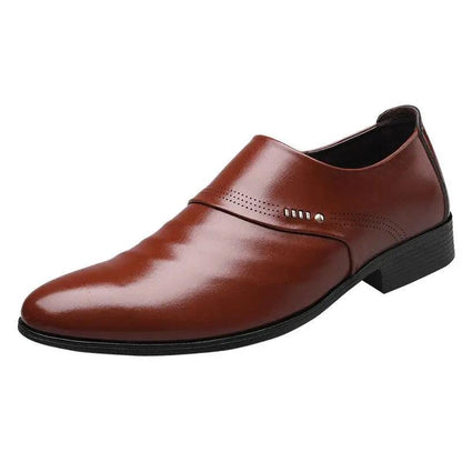 Mandotos men's casual pointed toe leather shoes with sleek design and polished finish, suitable for everyday wear.