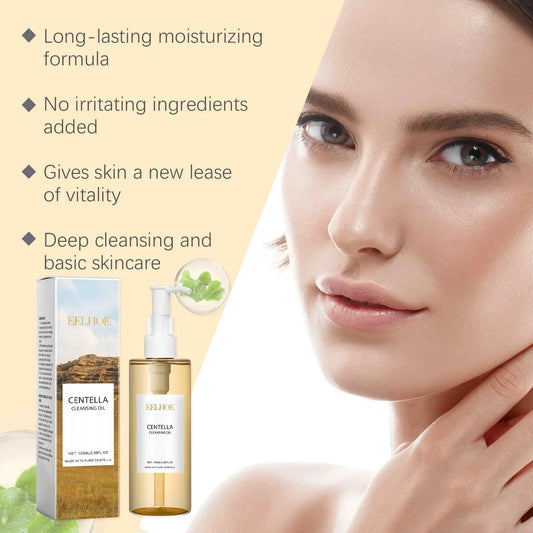 Mandotos Centella Asiatica Soothing Cleansing Elixir in a clear bottle with a pump dispenser, showing the product label.
