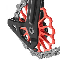 Mandotos ceramic bicycle guide wheel for rear derailleur, bearing axis adapter, bike guide roller, jockey wheel 10T-17T.