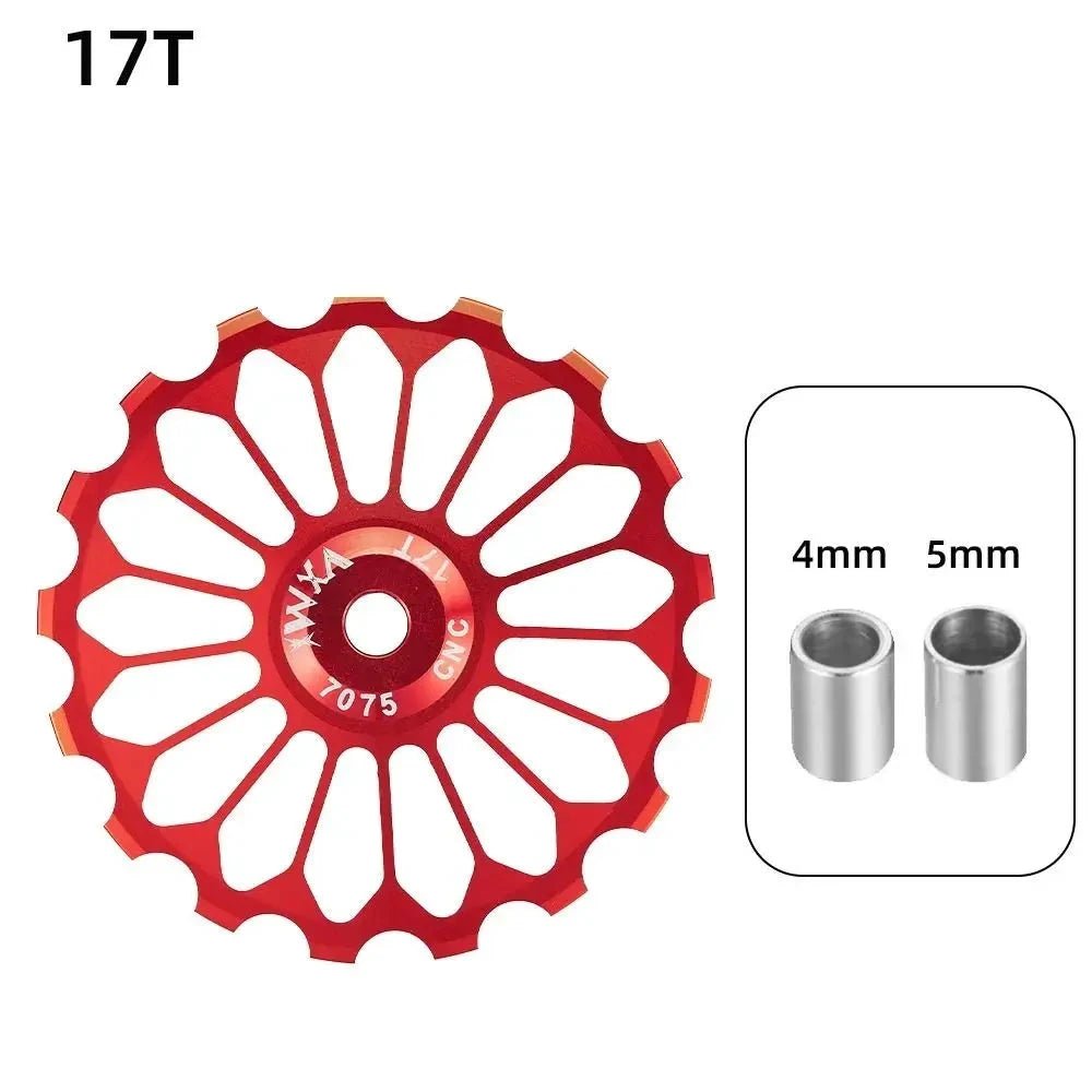 Mandotos ceramic bicycle guide wheel for rear derailleur, bearing axis adapter, bike guide roller, jockey wheel 10T-17T