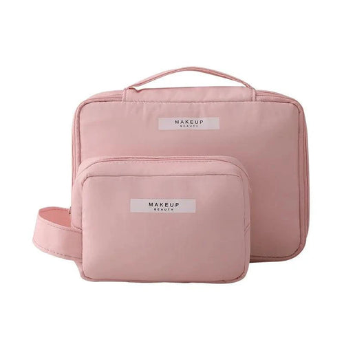 Mandotos Chic Beauty Bag Organizer with multiple compartments for cosmetics and toiletries, compact and stylish.